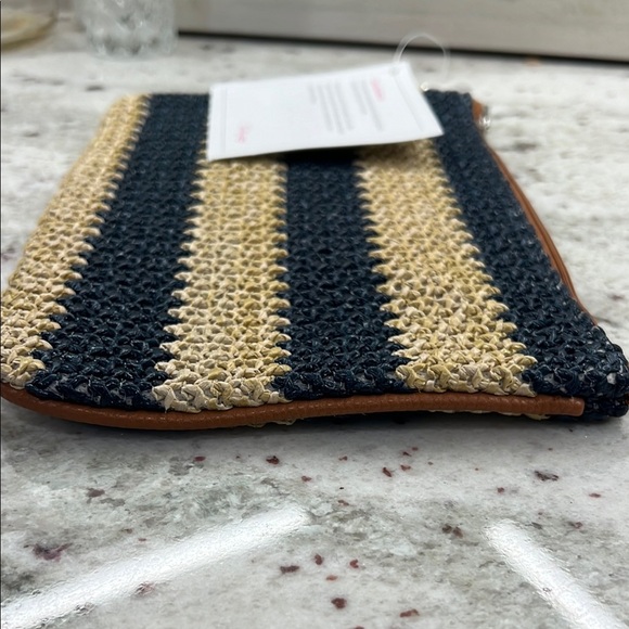 Thirty One 31, Rubie Mini, Navy Striped Straw, Zipper Pouch, NWT - Picture 4 of 5